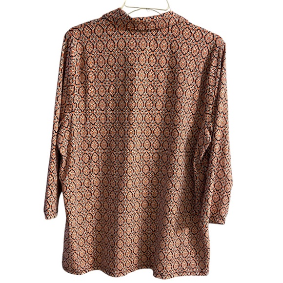 Talbots pop over blouse 3/4 sleeves coral 1X - Picture 2 of 7